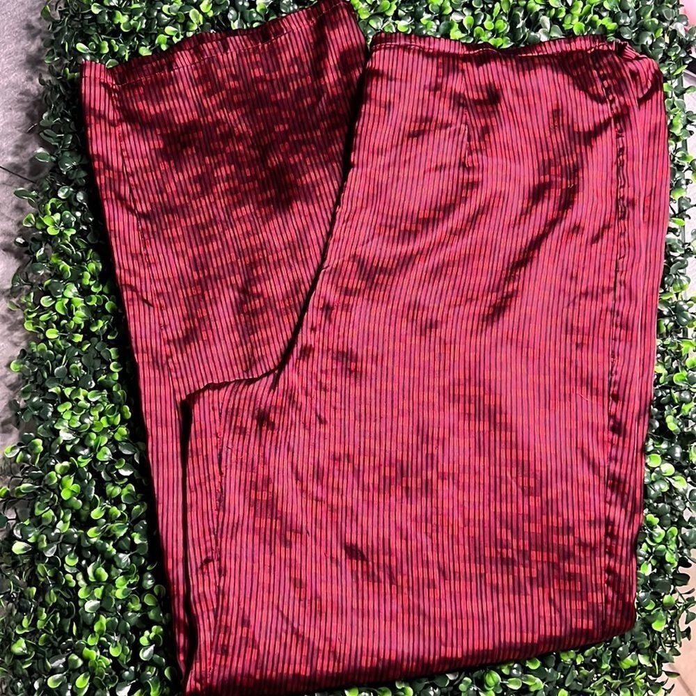 Victoria’s Secret Vintage Pajama Pants Bottoms Red Satin abstract Small